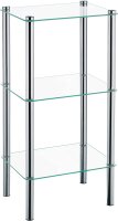 Kela Regal Glas 3 Etagen silber 40 x30 x 76 cm Lars 18100