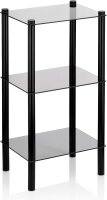 Kela Regal Glas 3 Etagen schwarz 40x76,5x30 cm Lars 24227